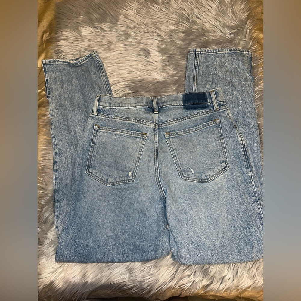 Abercrombie & Fitch Washed Blue Straight Leg Jeans - Picture 4 of 6